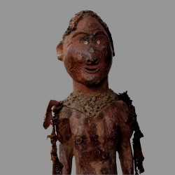 Statuette Montol ancienne detail face