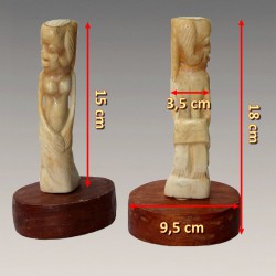 Figure d'ancetre en corne sculptee mesures