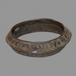 Bracelet africain bronze creux ancien Dogon