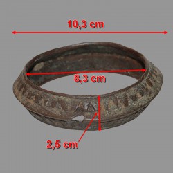 Bracelet africain bronze creux ancien Mali