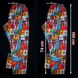 Pantalon africain en coton imprime style patchwork