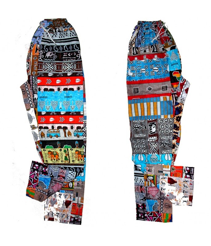 Pantalon africain patchwork coupe Bay Faal