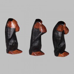 Statuettes africaines les trois singes rien vu rien dit rien entendu