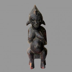 Statuette africaine fecondite Baoule assise