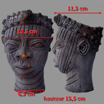 Buste Oba terre cuite Benin dimensions
