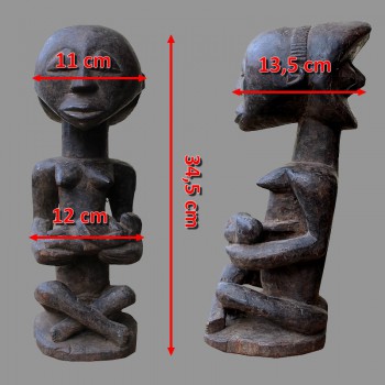 Statuette Luba Maternite Africaine dimensions
