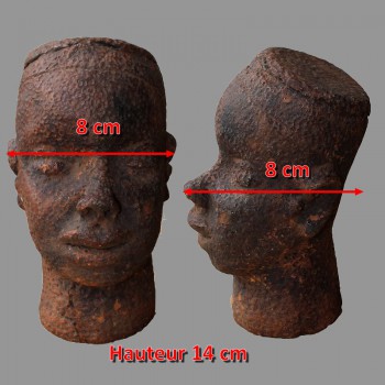 Petit buste terre cuite Benin dimensions