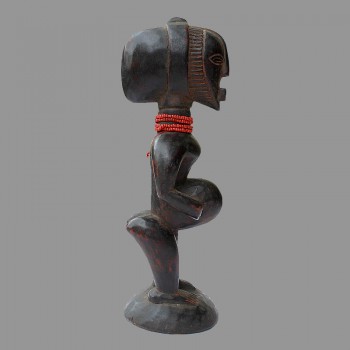 Statuette Luba Songye de fécondité profil droit