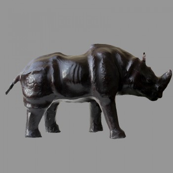 Beau rhinocéros en cuir artisanal
