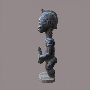 Statuette Baoule bois dur dense lourd profil gauche