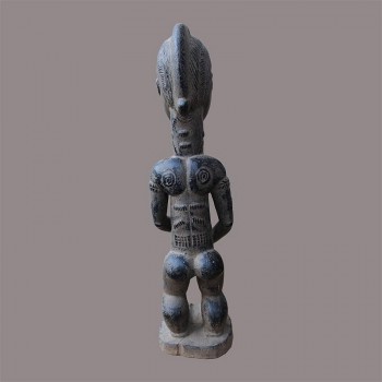 Statuette Baoule bois dur dense lourd de dos