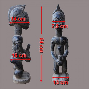 Statuette Baoule bois dur dense lourd dimensions