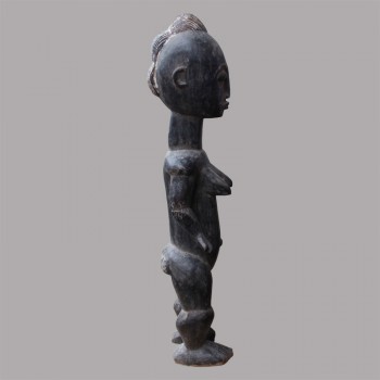 Statuette Africaine Baoule fecondite profil droit