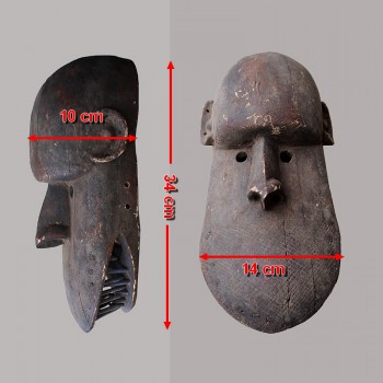 Masque Bambara Bamana singe dimensions