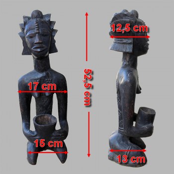 Ancienne statuette Luba Shankadi dimensions