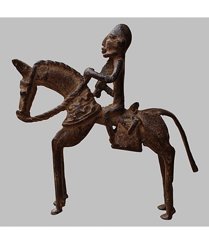 Cavalier Dogon ancien en Bronze Mali