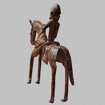 Cavalier Dogon ancien en Bronze Falaises Bandiagara