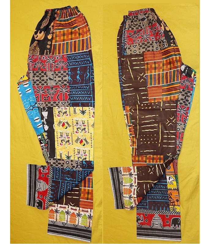 Pantalon africain Coton patchwork