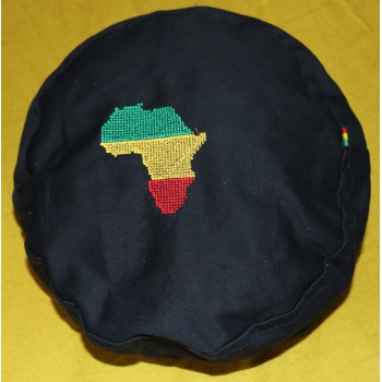 Tam noir brode Ethiopie casquette sans visière