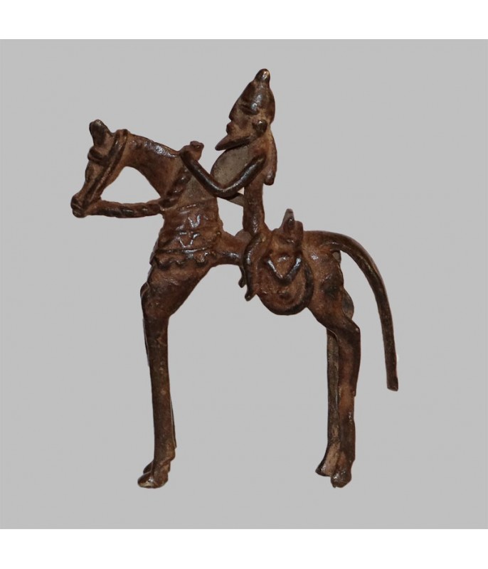 Cavalier Dogon ancien en Bronze Années 60
