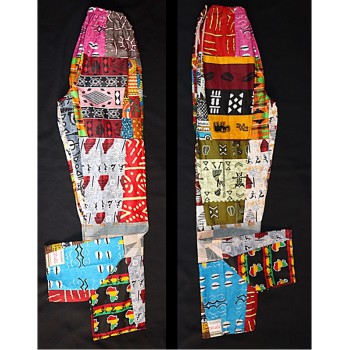 Tres beau pantalon africain coton patchwork Mali