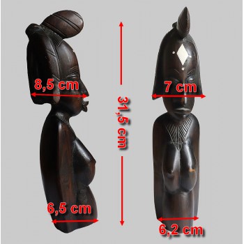 Grand buste de femme Peulh en ebene