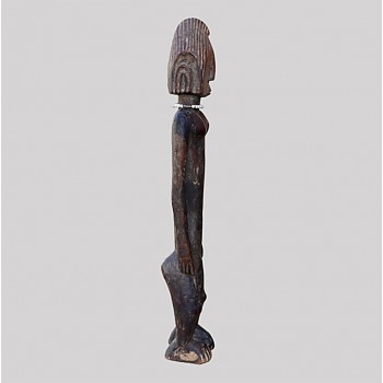 Statuette africaine feminine ancienne profil droit