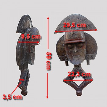 Figure de reliquaire Kota du Bwete dimensions