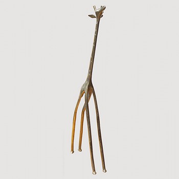 Magnifique girafe en bronze moule à la cire perdue