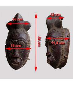 Masque Yaouré porté dimensions