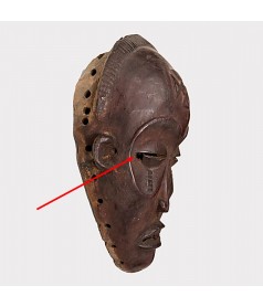 Beau et ancien masque Tchokwe profil droit