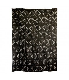 Bogolan noir motifs blancs