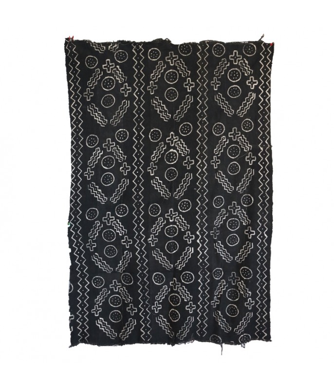 Bogolan noir et motifs blanc