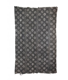 Bogolan artisanal noir motifs blancs